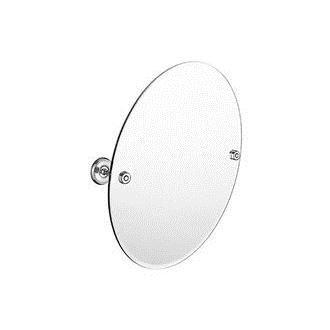 Smedbo V2103N 24 in. Wall Mounted Oval Mirror in Brushed Nickel from the Villa Collection